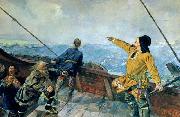 Christian Krohg Christian Krohg's painting of Leiv Eiriksson discover America, 1893 oil